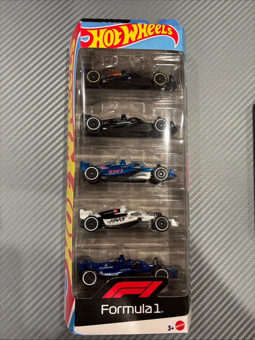 Hot Wheels 5pk 2025 F1 Formula 1: Red Bull / Mercedes / Alpine / Haas / Williams